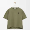Regular Fit T-Shirt aus Baumwollmischung Khaki