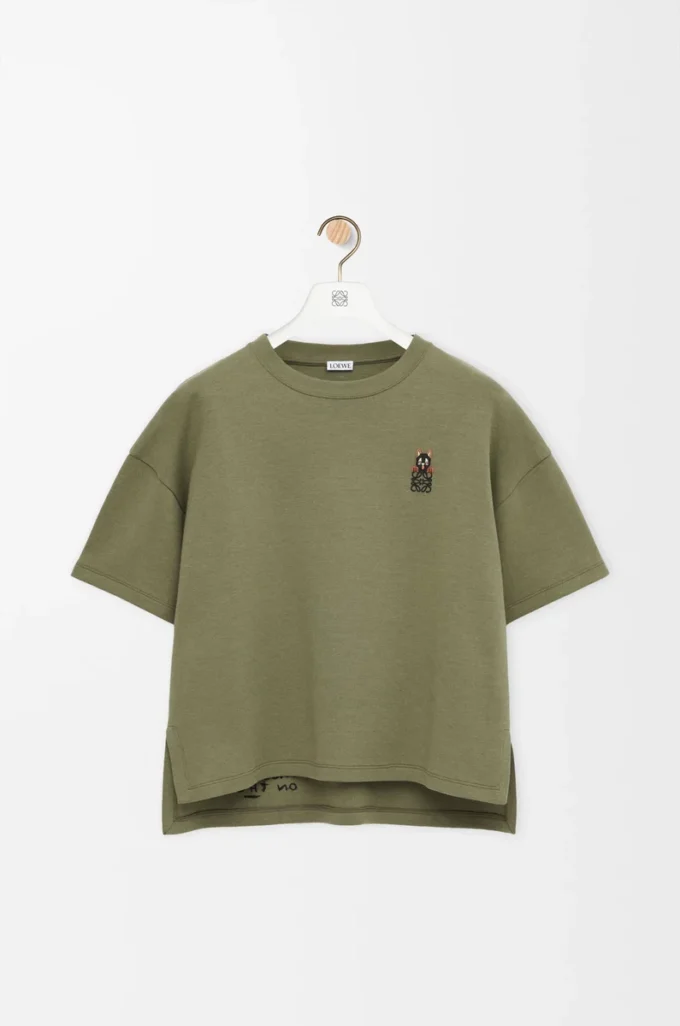 Regular Fit T-Shirt aus Baumwollmischung Khaki