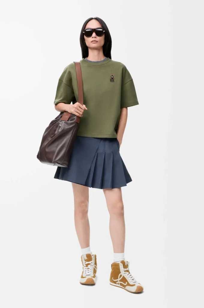 Regular Fit T-Shirt aus Baumwollmischung Khaki