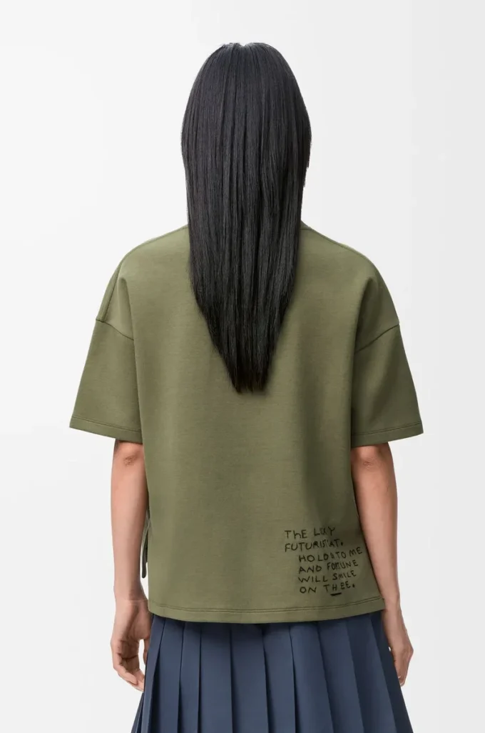 Regular Fit T-Shirt aus Baumwollmischung Khaki