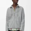 Reißverschlussjacke aus hellgrauem Lammwildleder