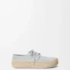Rio Schnürschuhe aus Wildleder und Raffia Hellgrau