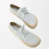 Rio Schnürschuhe aus Wildleder und Raffia Hellgrau