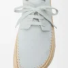 Rio Schnürschuhe aus Wildleder und Raffia Hellgrau