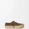 Rio Schnürschuhe aus Wildleder und Raffia Taupe
