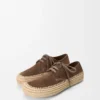 Rio Schnürschuhe aus Wildleder und Raffia Taupe