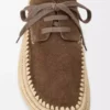 Rio Schnürschuhe aus Wildleder und Raffia Taupe