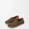 Rio Slipper aus Wildleder und Raffia Braun