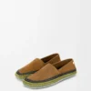 Rio Slipper aus Wildleder und Raffia Braun