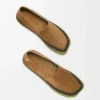 Rio Slipper aus Wildleder und Raffia Braun