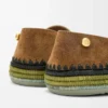 Rio Slipper aus Wildleder und Raffia Braun