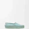 Rio Slipper aus Wildleder und Raffia Hellblau