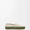 Rio Slipper aus Wildleder und Raffia Hellgrau