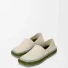 Rio Slipper aus Wildleder und Raffia Hellgrau