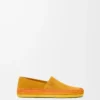 Rio Slipper aus Wildleder und Raffia Orange