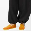 Rio Slipper aus Wildleder und Raffia Orange