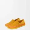 Rio Slipper aus Wildleder und Raffia Orange