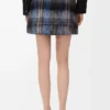 Rock aus Mohair-Woll-Mischung Blau/Mehrfarbig