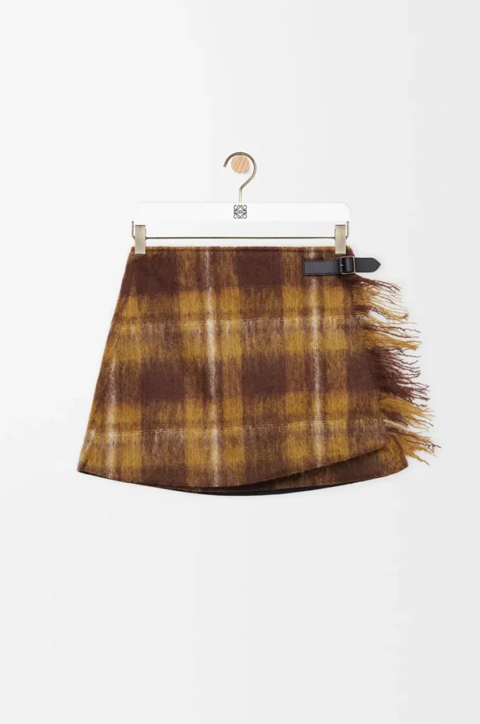 Rock aus Mohair-Woll-Mischung Gelb/Mehrfarbig