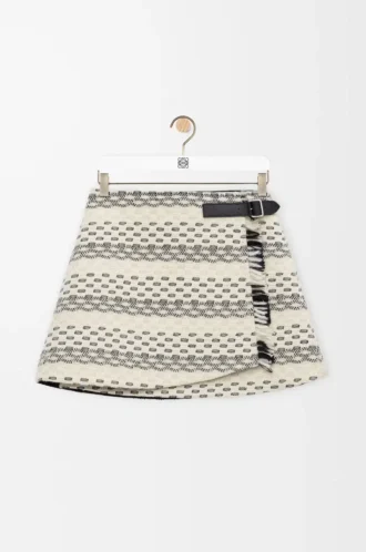 Rock aus Wollmisch-Jacquard Schwarz/Weiß