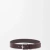 Roller Curve Gürtel aus geschmeidigem genarbtem Kalbsleder Oxblood/Vintage Palladium
