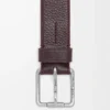 Roller Curve Gürtel aus geschmeidigem genarbtem Kalbsleder Oxblood/Vintage Palladium