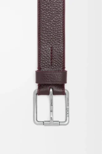 Roller Curve Gürtel aus geschmeidigem genarbtem Kalbsleder Oxblood/Vintage Palladium