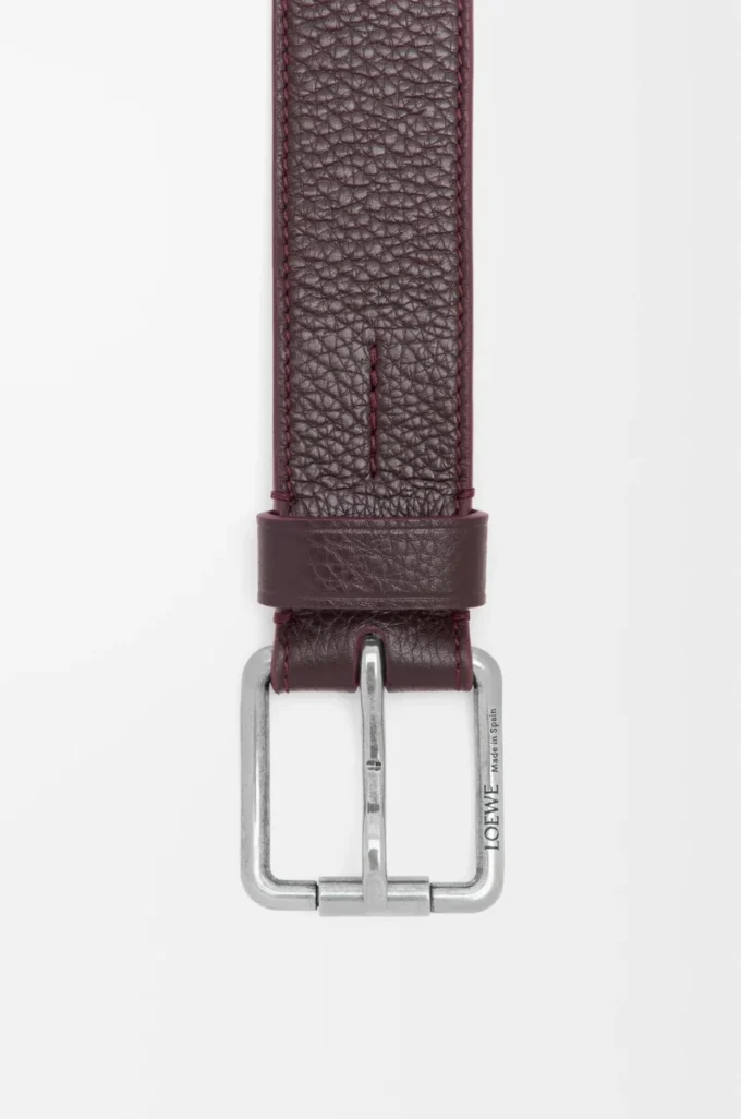 Roller Curve Gürtel aus geschmeidigem genarbtem Kalbsleder Oxblood/Vintage Palladium
