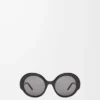 Runde Slim-Sonnenbrille Schwarz