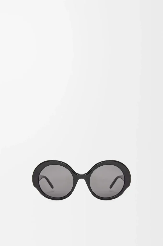 Runde Slim-Sonnenbrille Schwarz