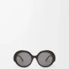 Runde Slim-Sonnenbrille Schwarz