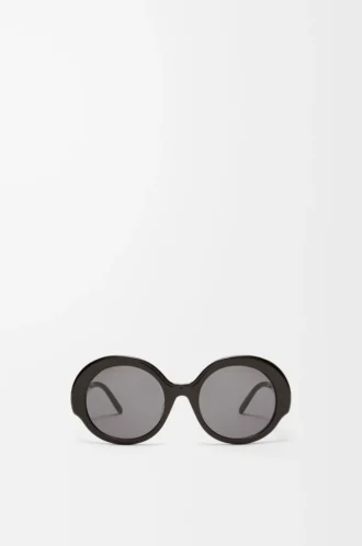 Runde Slim-Sonnenbrille Schwarz