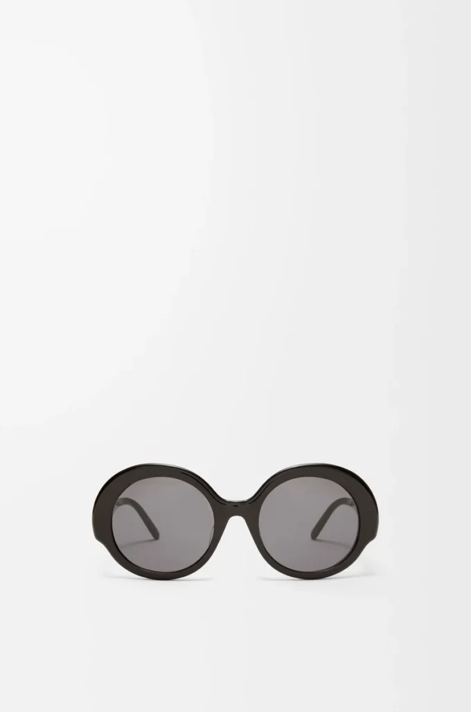 Runde Slim-Sonnenbrille Schwarz