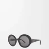 Runde Slim-Sonnenbrille Schwarz