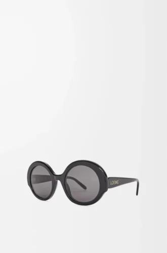 Runde Slim-Sonnenbrille Schwarz
