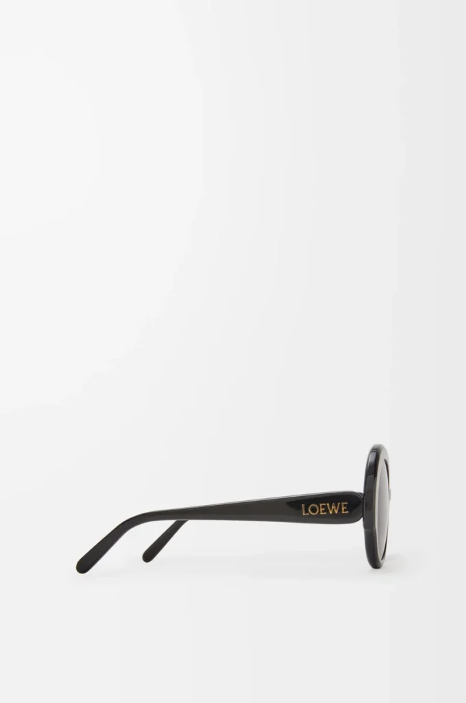 Runde Slim-Sonnenbrille Schwarz