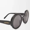 Runde Slim-Sonnenbrille Schwarz
