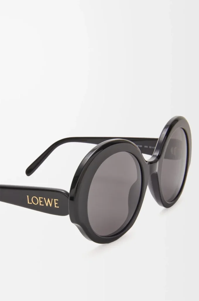 Runde Slim-Sonnenbrille Schwarz