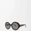 Runde Slim-Sonnenbrille Schwarz