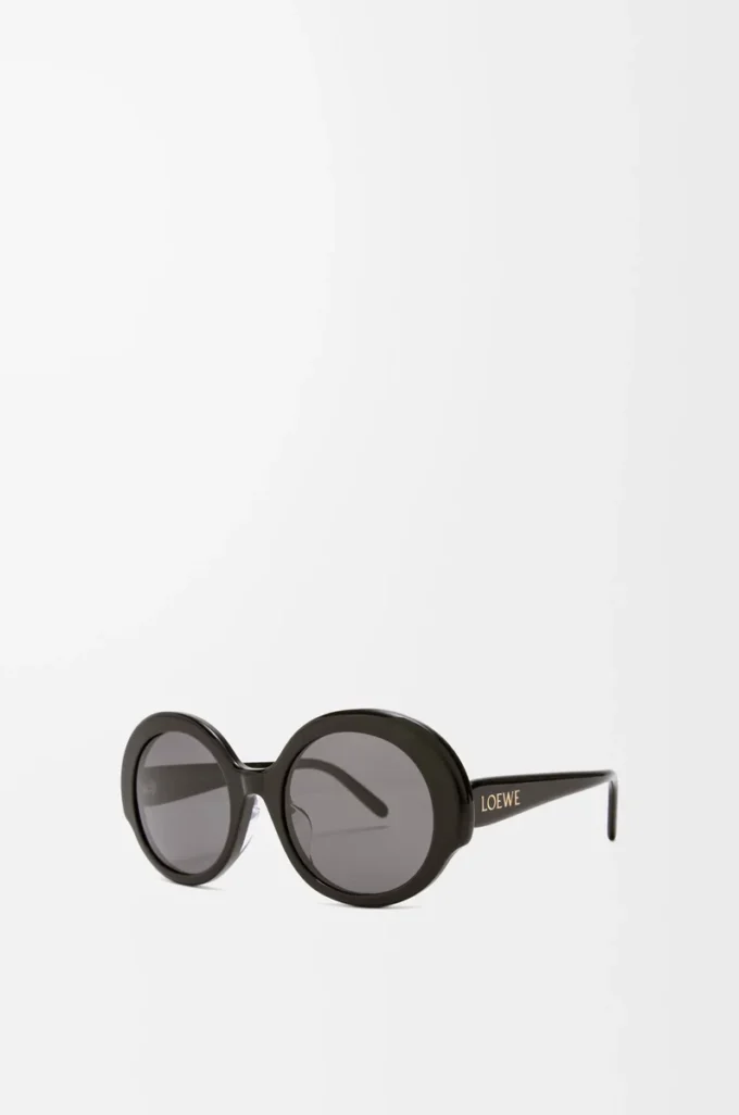 Runde Slim-Sonnenbrille Schwarz
