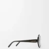 Runde Slim-Sonnenbrille Schwarz