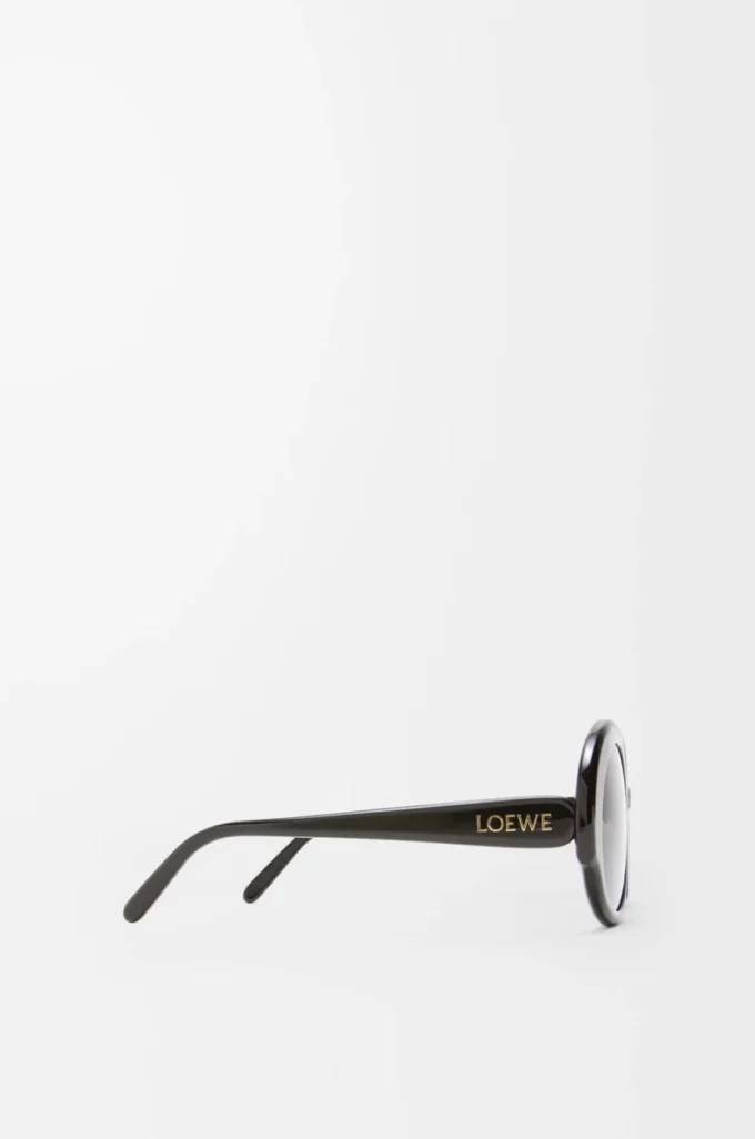 Runde Slim-Sonnenbrille Schwarz