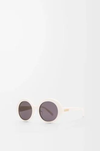 Runde Slim-Sonnenbrille Weiß/Elfenbein