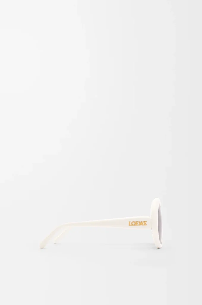 Runde Slim-Sonnenbrille Weiß/Elfenbein