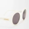 Runde Slim-Sonnenbrille Weiß/Elfenbein
