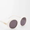 Runde Slim-Sonnenbrille Weiß/Elfenbein