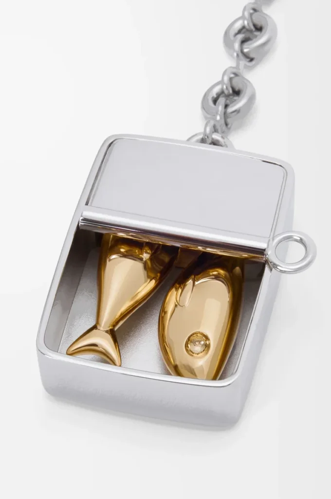 Sardinenkasten-Anhänger Silber/Gold