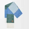 Schal aus Alpaka- und Wollmischung Blau/Grün