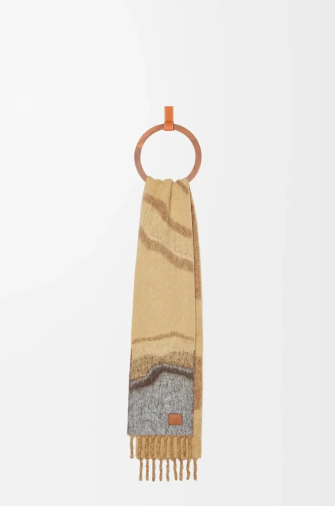 Schal aus Alpaka- und Wollmischung Camel/Multicolor