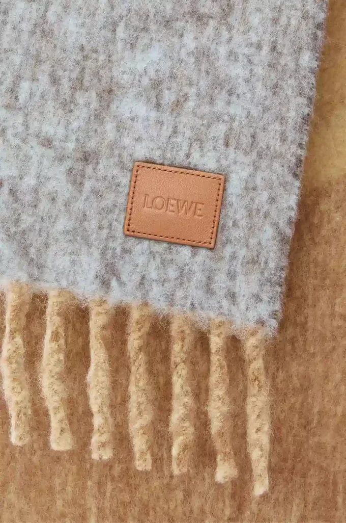 Schal aus Alpaka- und Wollmischung Camel/Multicolor
